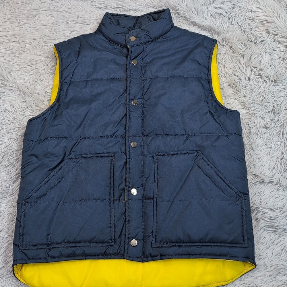 Vintage Montgomery Ward Vest Mens M Blue Gorpcore Pockets Snap Up‎ Barn Chore
